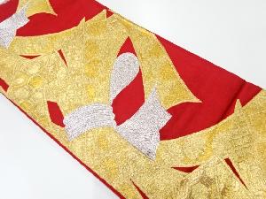 アンティーク　束ね熨斗に菊・古典柄模様織出し袋帯（着用可）